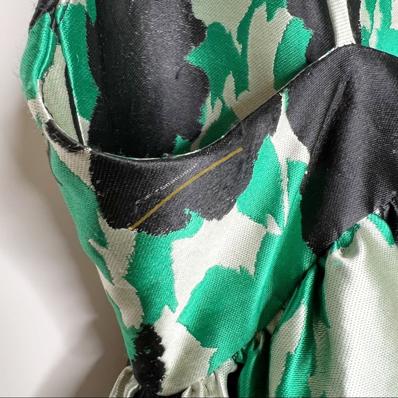 Rachel Antonoff Dress Green Black Floral Eliora Low Back Fit & Flare Size 12 - Picture 11 of 16